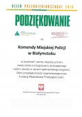 Fotografia kolorowa przedstawiająca zdjęcie podziękowań za możliwość udziału w dniu przedsiębiorczości zorganizowanym przez białostocką komendę