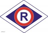 Fotografia kolorowa przedstawiająca logo ruchu drogowego