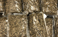 Fotografia kolorowa przedstawiająca narkotyki zapakowane w torebkę foliową