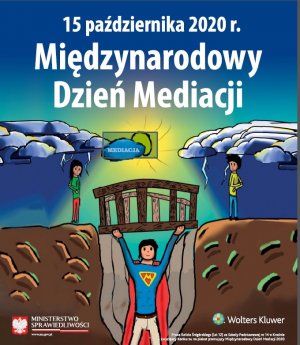 plakat międzynarodowego dnia mediacji, który przypada na dzisiejszy dzień