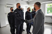 policjanci Komendy Miejskiej Policji w Białymstoku podczas uroczystego ślubowania nowo przyjętych funkcjonariuszy