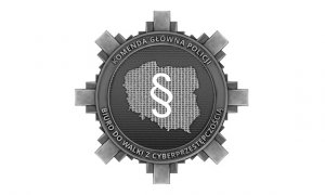 Logo z napisem na górze Komenda Główna Policji, na dole Biuro do Walki z Cyberprzestępczością
