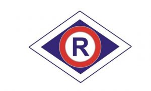 Literka R logo Wydziału Ruchu Drogowego