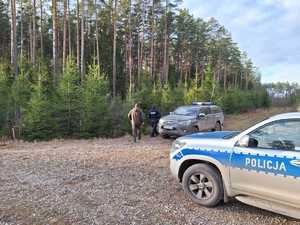 Policjanci i funkcjonariusze Straży Leśnej kontrolują miejsca z choinkami