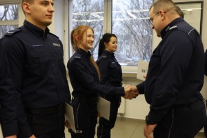 Spotkanie komendanta z policjantami