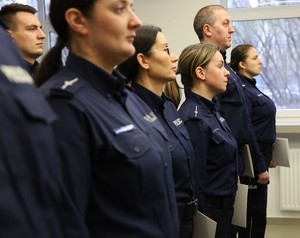 Spotkanie komendanta z policjantami
