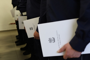 Spotkanie komendanta z policjantami