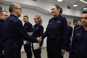 Spotkanie komendanta z policjantami