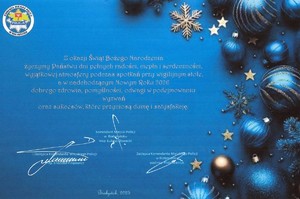 Życzenia Świąteczne od Komendanta Miejskiego Policji w Białymstoku